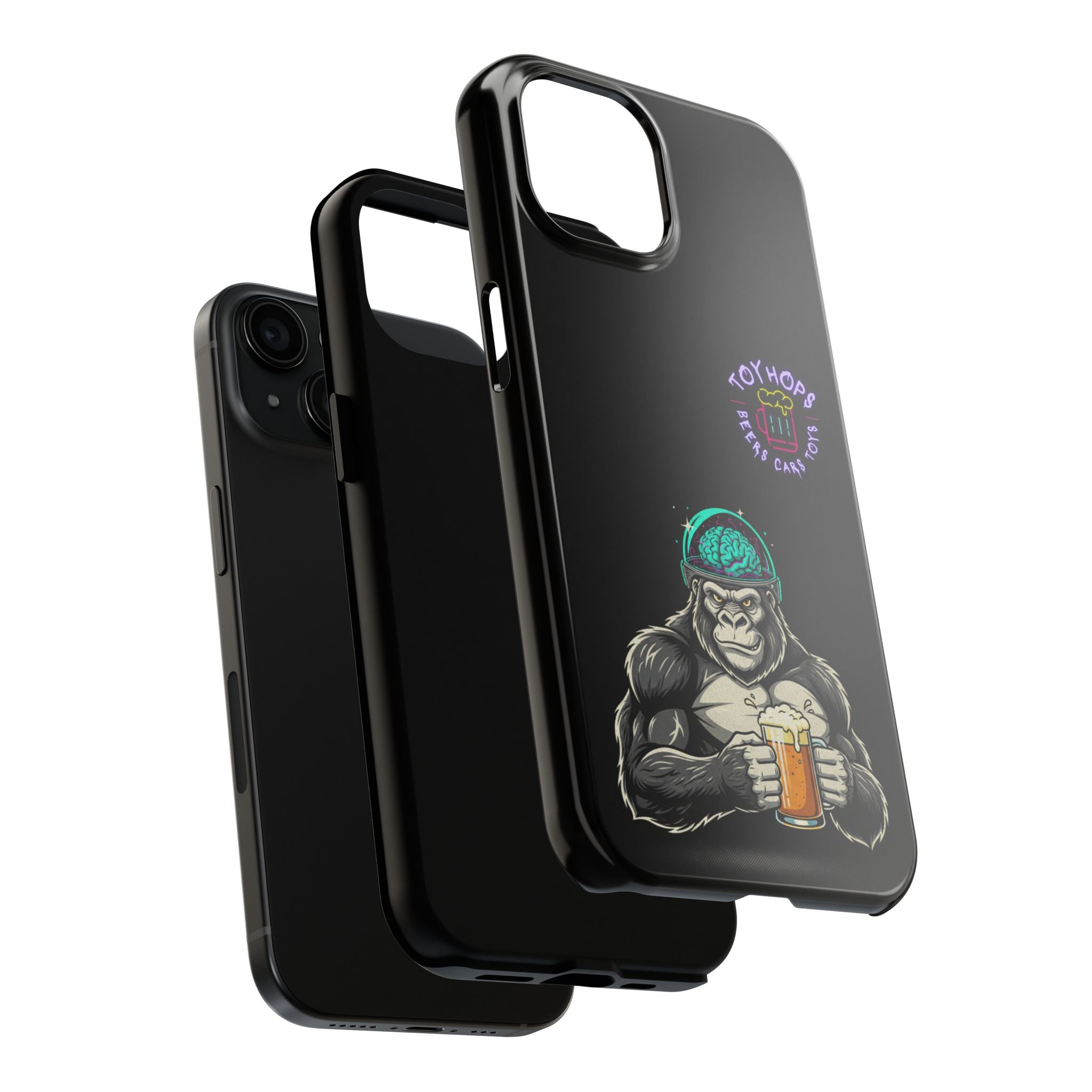 Wildlife Bar Crew Phone Case — Bear, Wolf & Raccoon Drinking Art Tough Phone Case