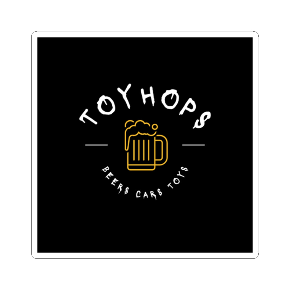 ToyHops Beer Mug Logo Kiss-Cut Sticker — Beers Cars Toys