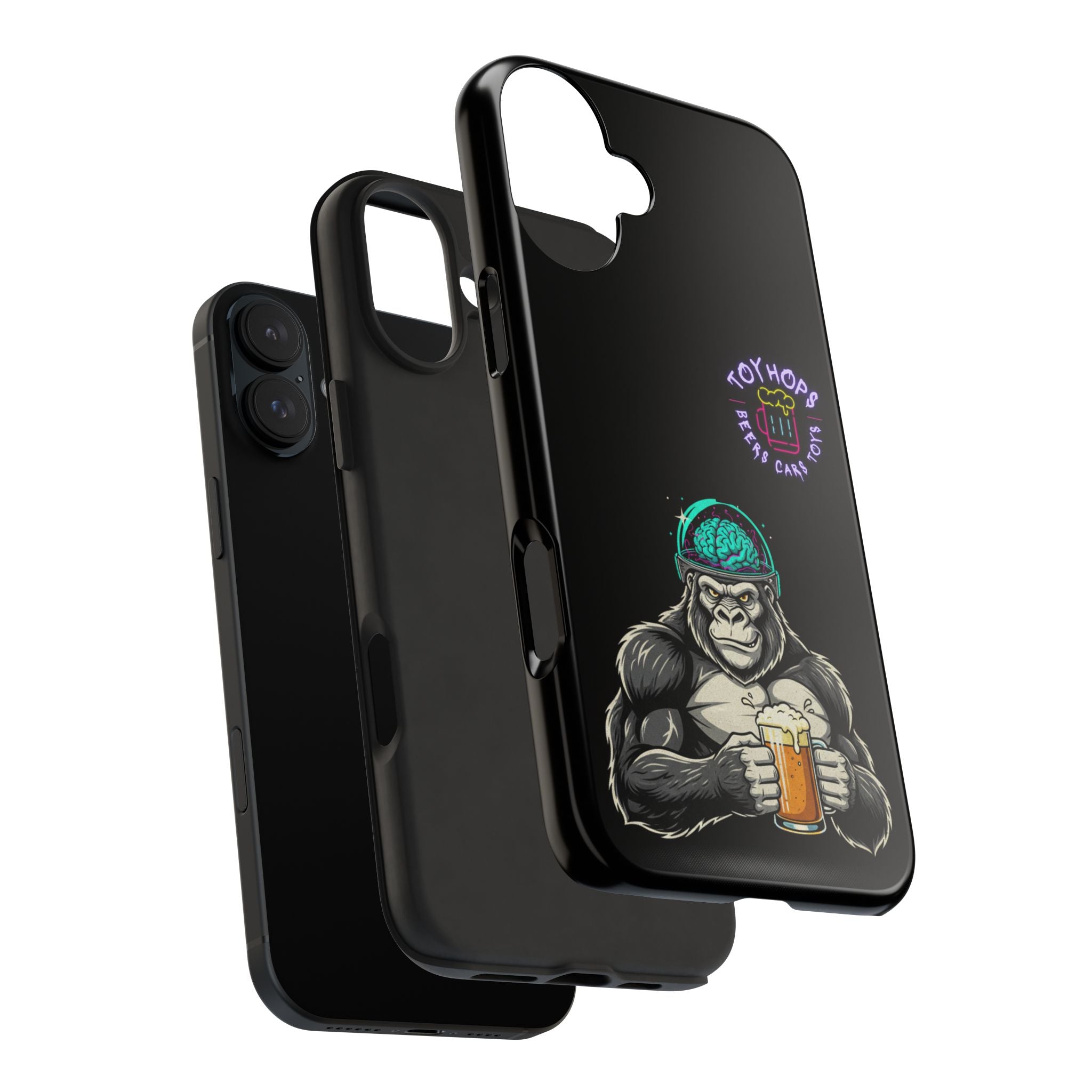 Wildlife Bar Crew Phone Case — Bear, Wolf & Raccoon Drinking Art Tough Phone Case