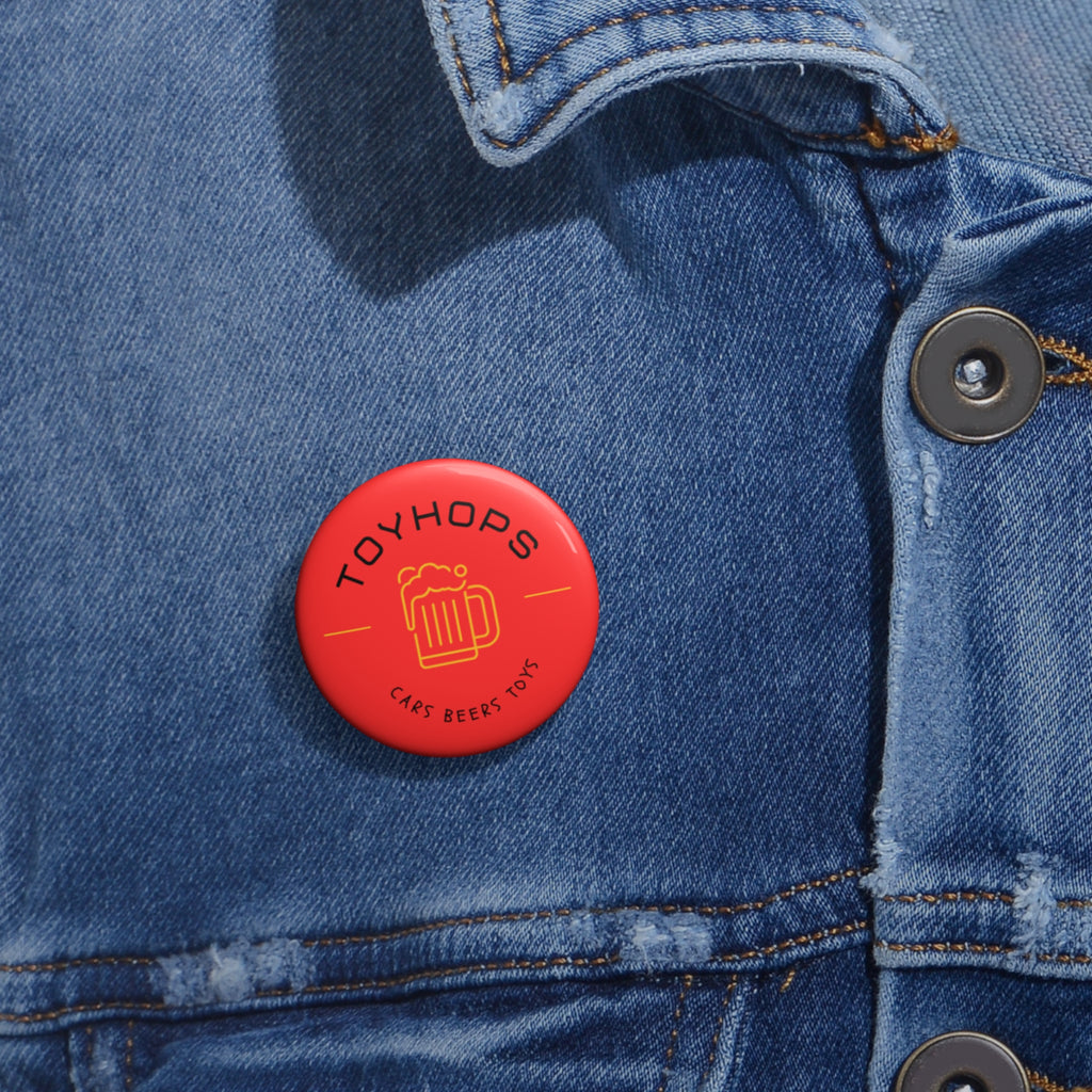 Pin Button — Red 'Toyhops' Beer Logo Custom Badge