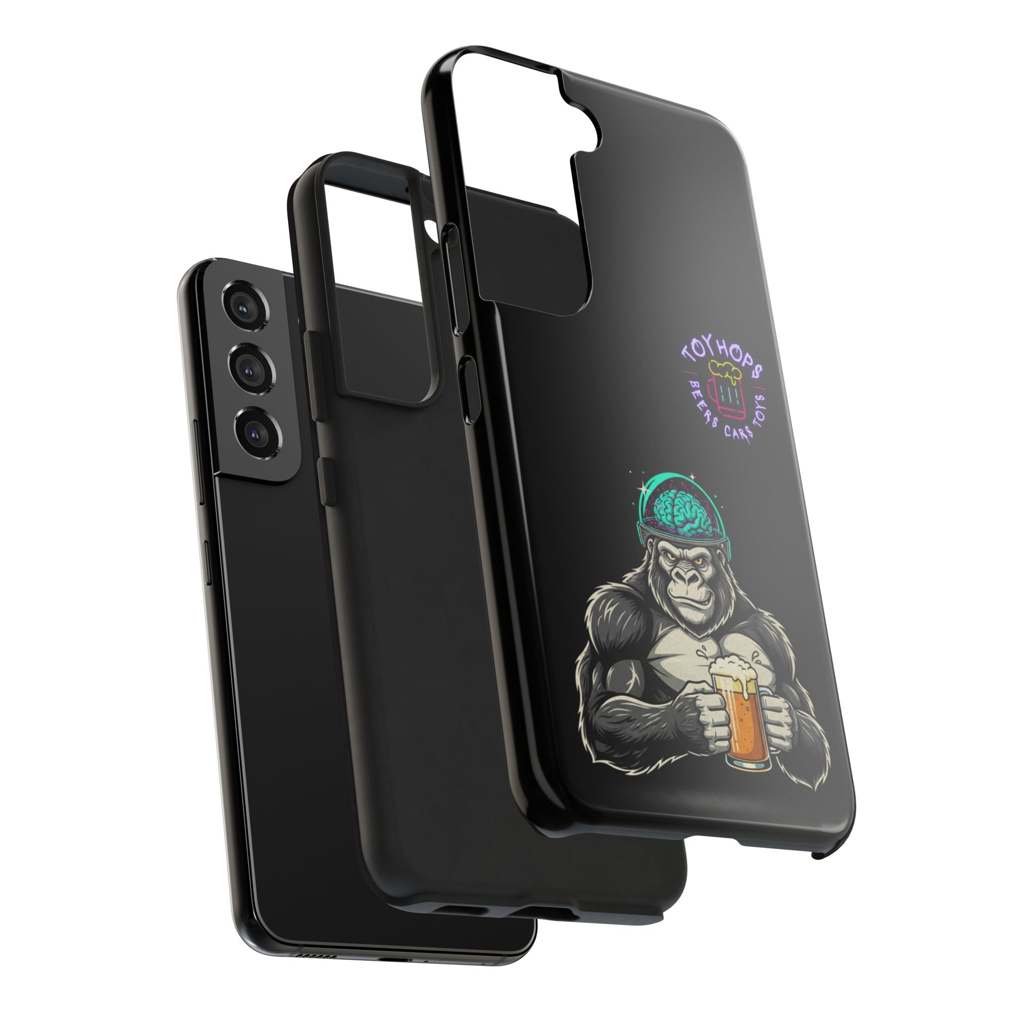 Wildlife Bar Crew Phone Case — Bear, Wolf & Raccoon Drinking Art Tough Phone Case