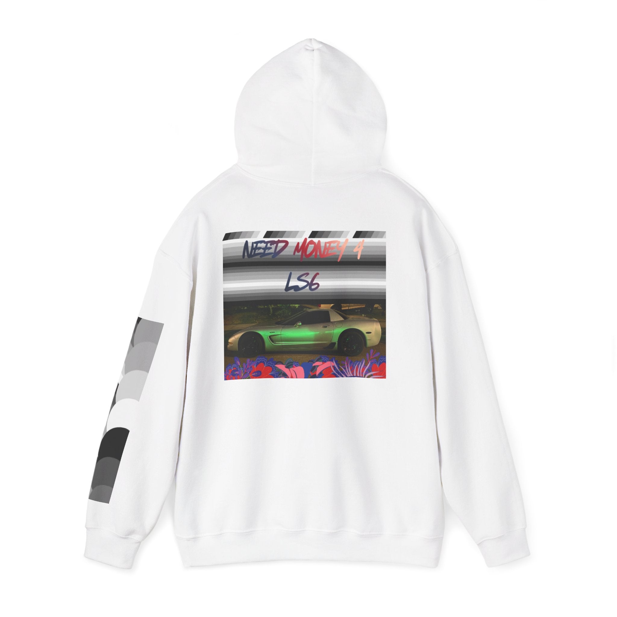 Racing Retro Hoodie — Neon Sports Car Graphic Sweatshirt