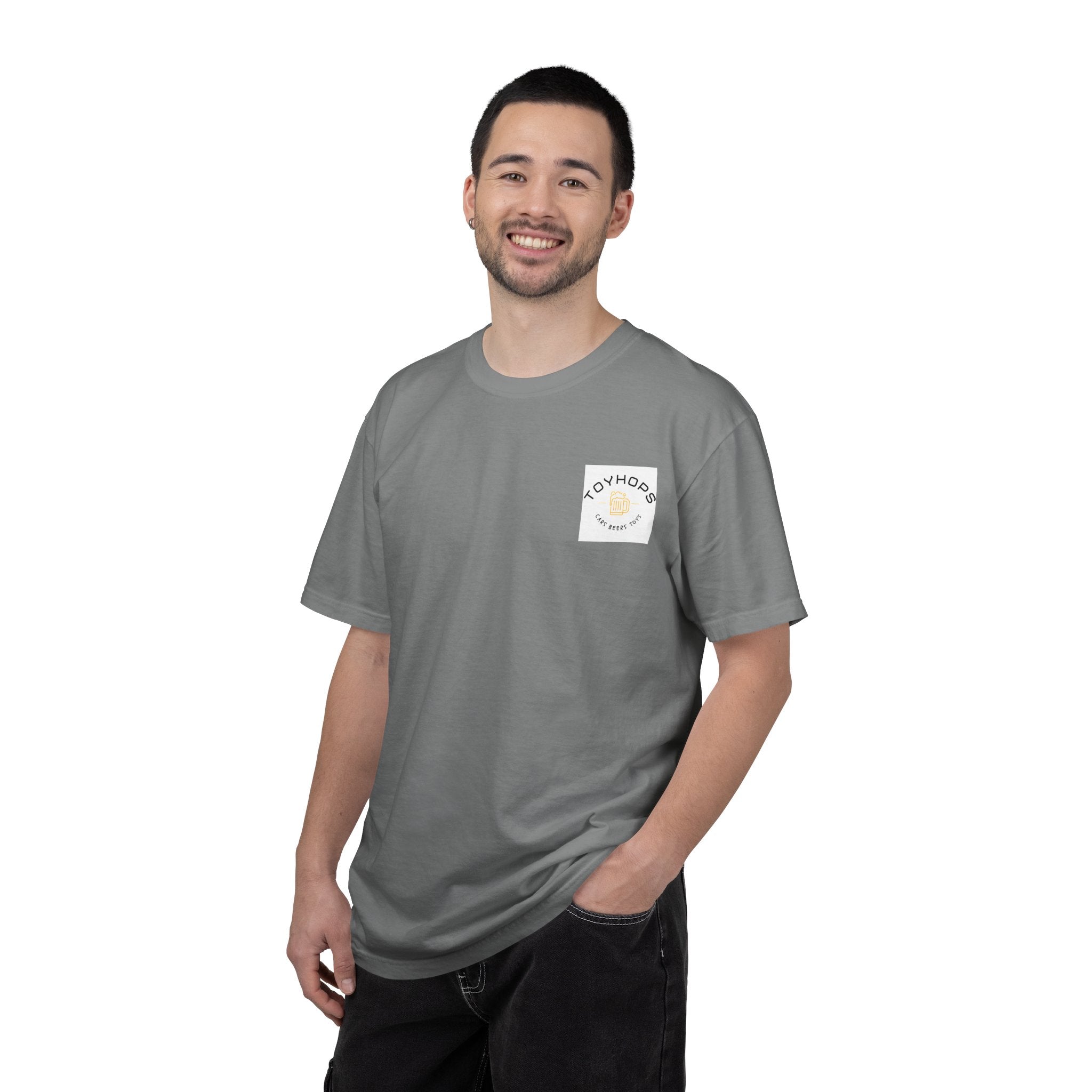Street Racing Graphic T‑Shirt — Neon Fast Car Back Print ("Money" LS6)
