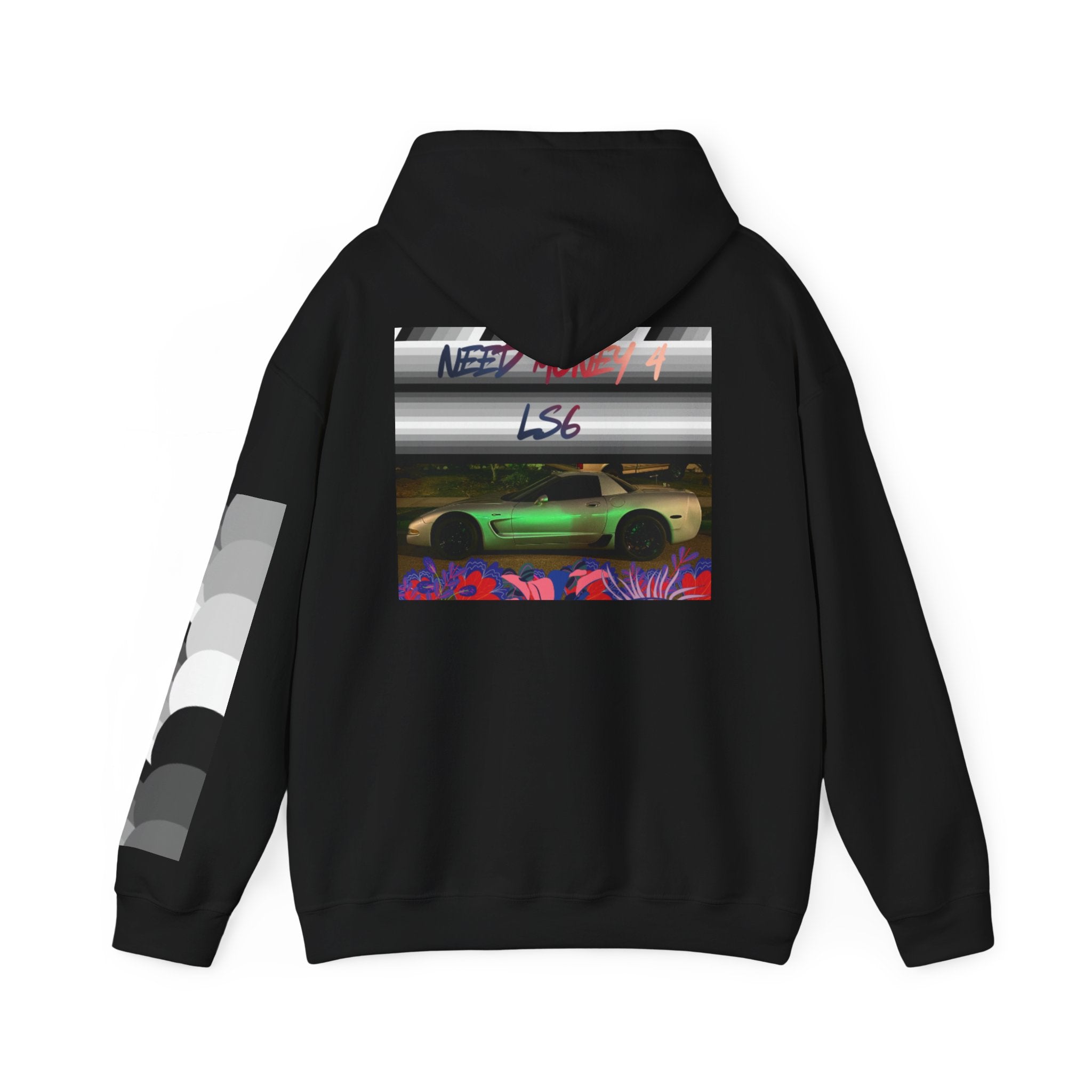 Racing Retro Hoodie — Neon Sports Car Graphic Sweatshirt