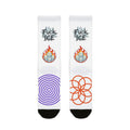 Graphic Sublimation Crew Socks — Eclectic Icon & Floral Print Socks (Includes text: “Fuck ICE”)