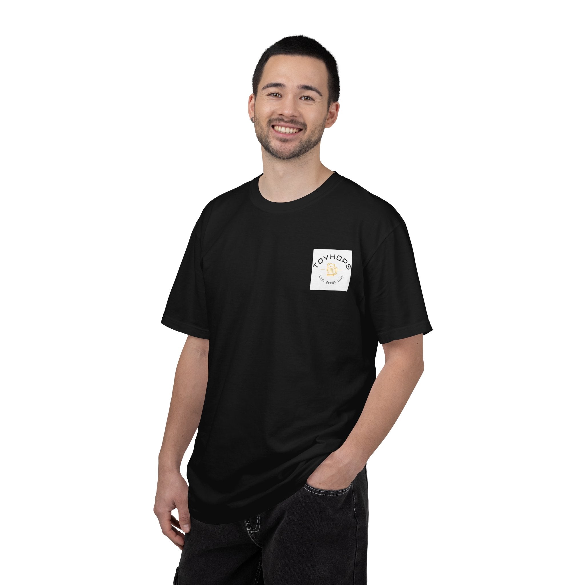 Street Racing Graphic T‑Shirt — Neon Fast Car Back Print ("Money" LS6)