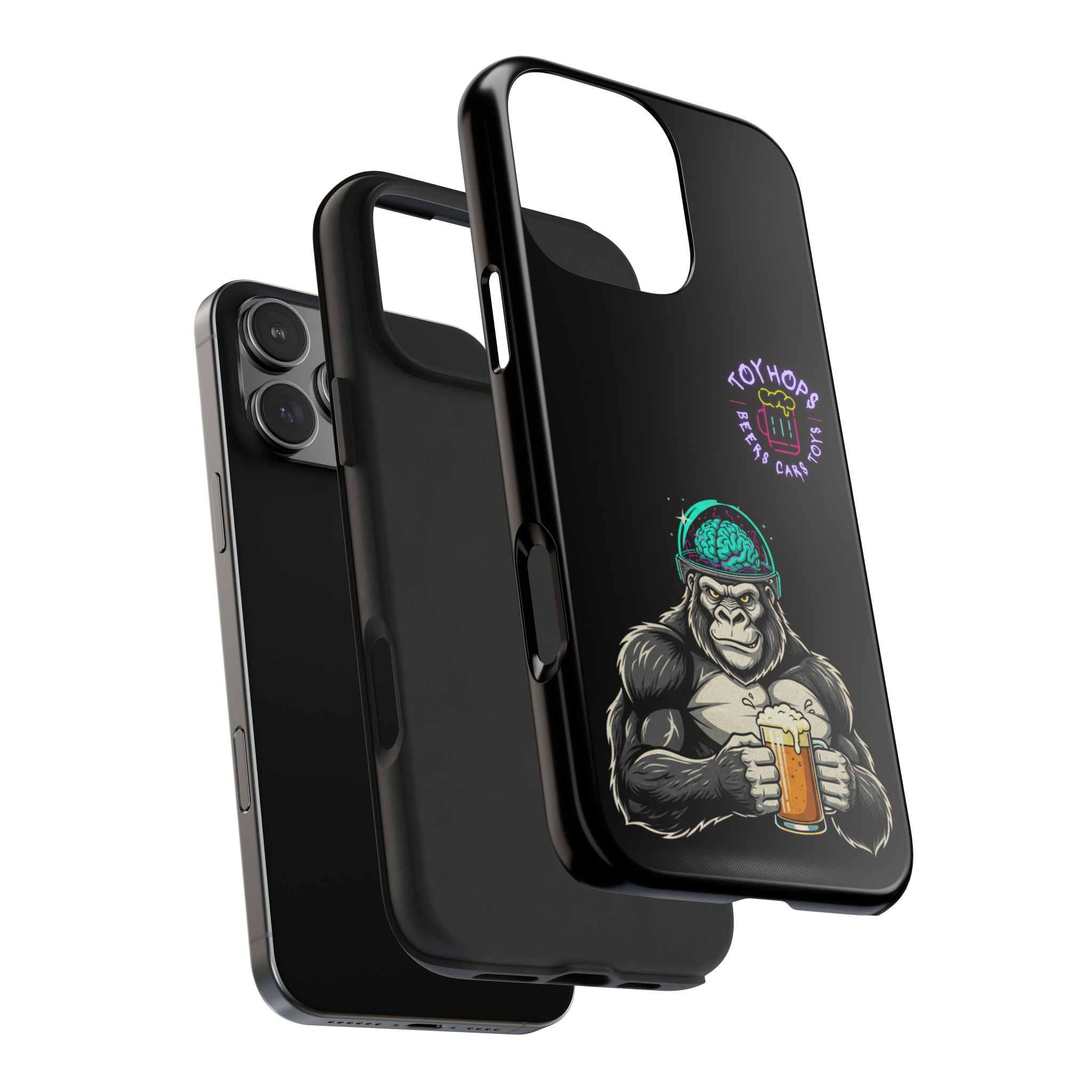 Wildlife Bar Crew Phone Case — Bear, Wolf & Raccoon Drinking Art Tough Phone Case