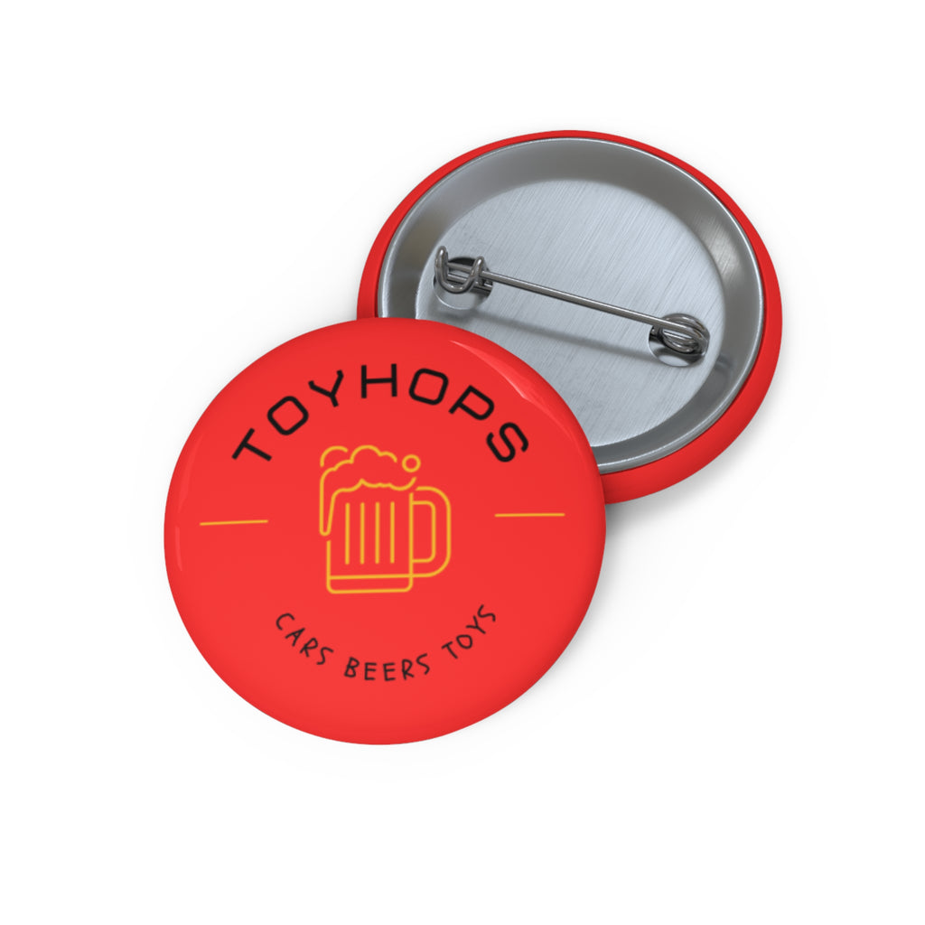 Pin Button — Red 'Toyhops' Beer Logo Custom Badge