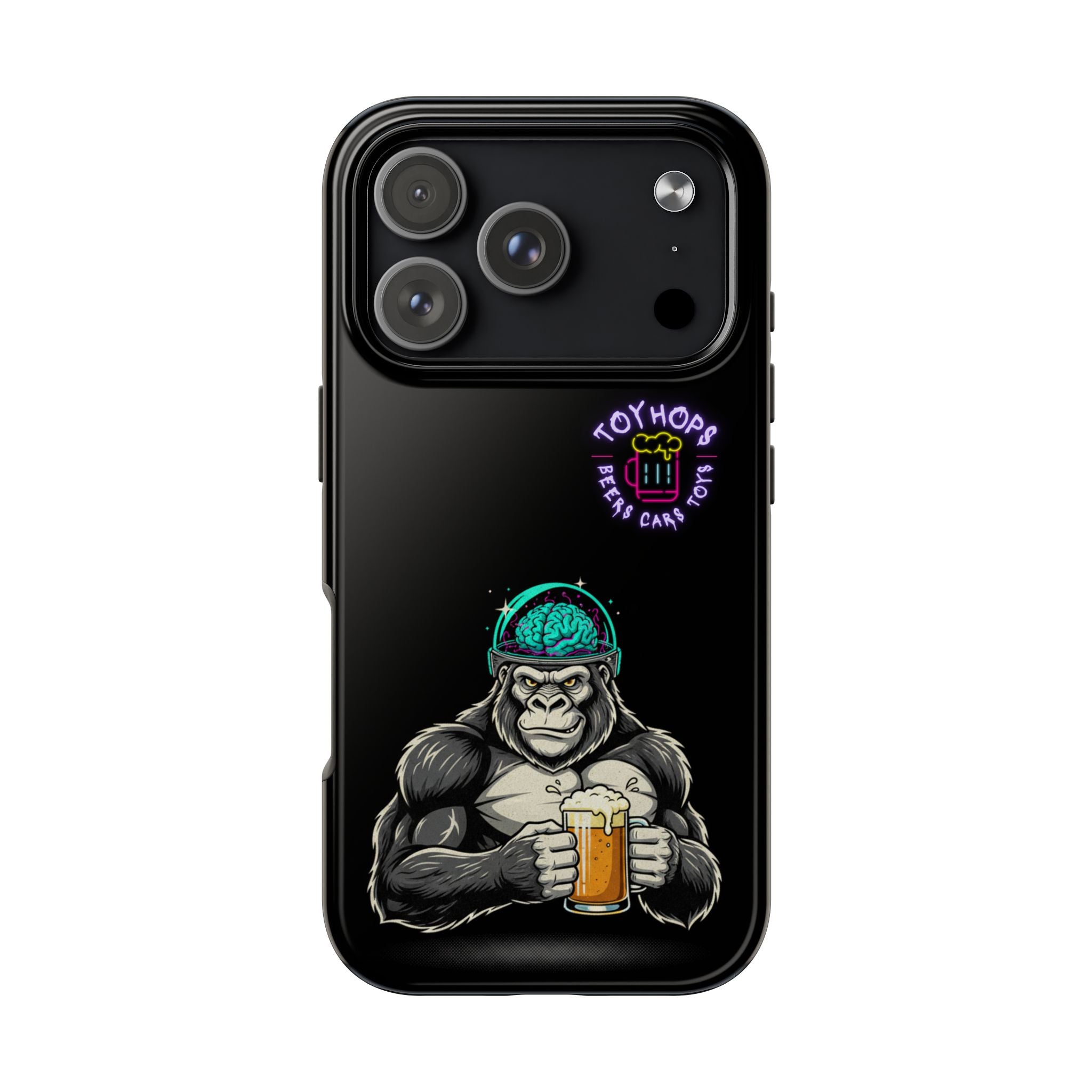 Wildlife Bar Crew Phone Case — Bear, Wolf & Raccoon Drinking Art Tough Phone Case
