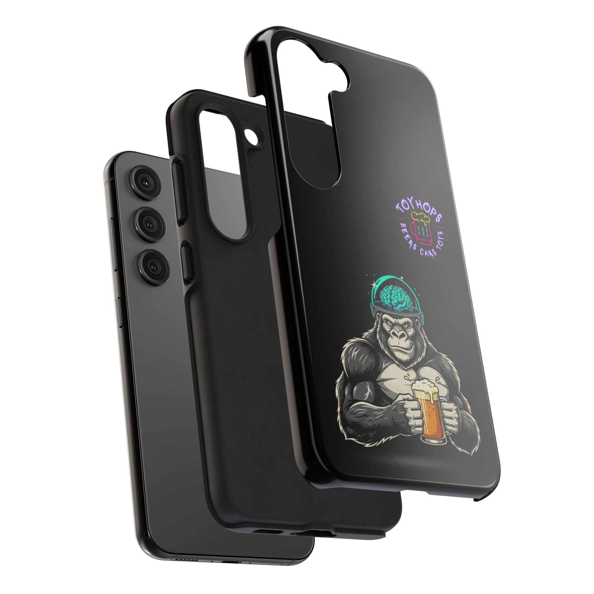 Wildlife Bar Crew Phone Case — Bear, Wolf & Raccoon Drinking Art Tough Phone Case