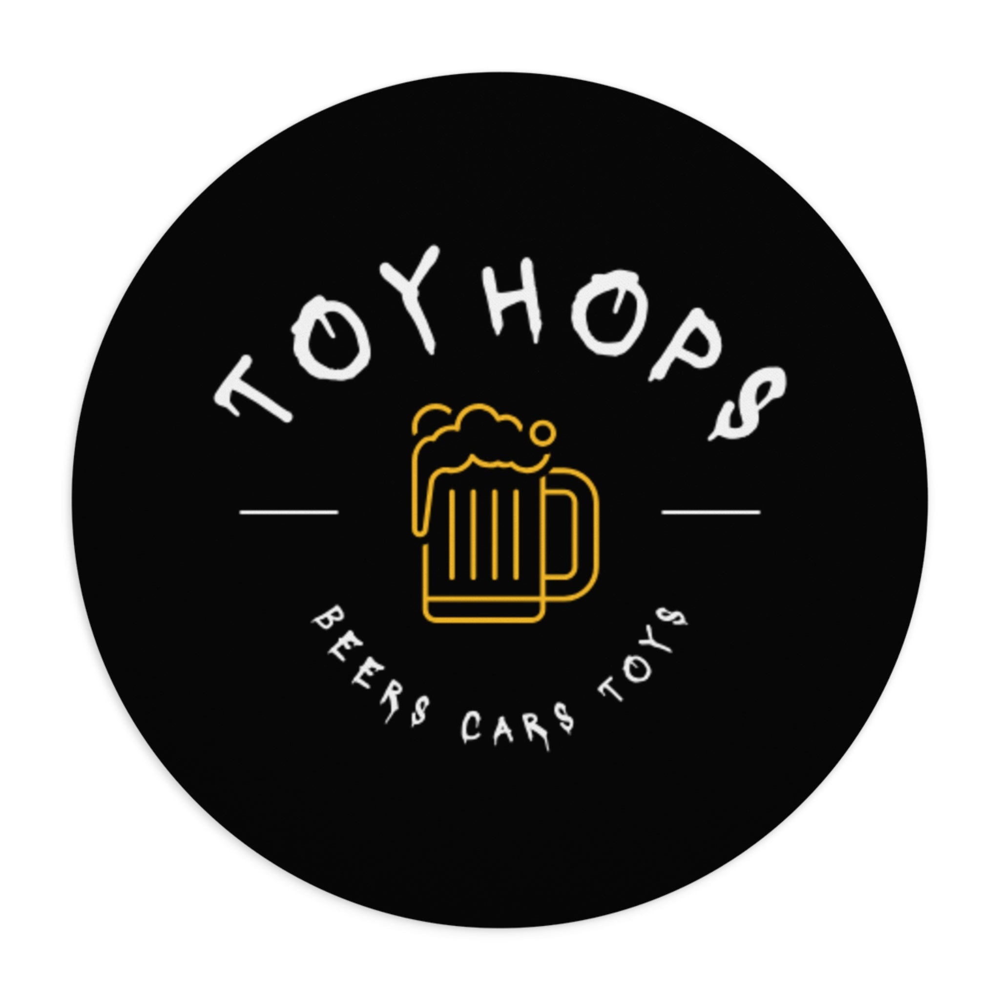 Mouse Pad — ToyHops Logo Beer & Cars Desk Mat (Round)
